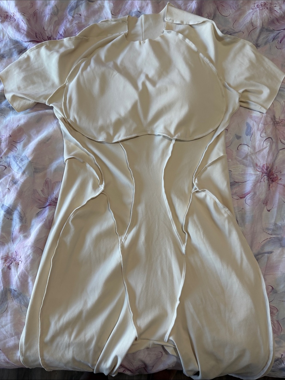 Cream Structured Cutout full bodysuit